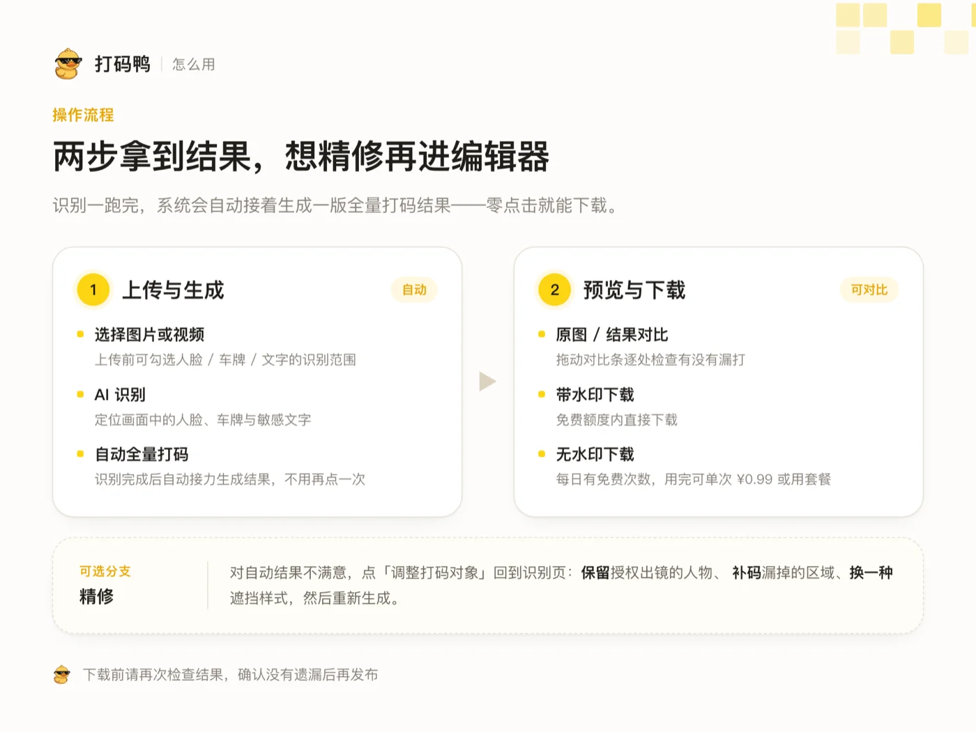 打码鸭操作流程:上传与生成,预览与下载